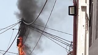 Incêndio no posto elétrico