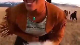 Wild Horses Follow a Girl on Horseback – Incredible Natural Bond ????✨