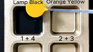 Unexpected result_ It turned blue! Lamp Black + Orange Yellow #asmr #mix #colors #mixing #relaxing