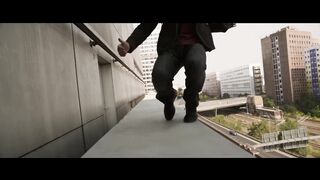 Black panther and captain America chase a man down