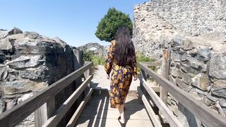 The Pioneer Woman - woman in beautiful dress walking in nature | Trending HD Video