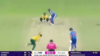 Maharaj takes 3 wickets in one over