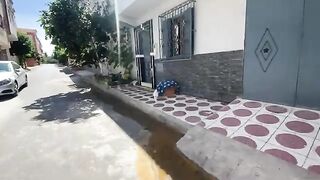 Tuxedo the kitten is trying to scare me and is defending his home with cute squeals.
