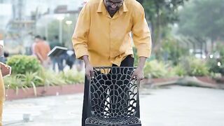 Couple poses with chair#couple goals