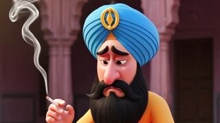 Sardar Ji’s Bed Fight ???? | Funny Punjabi Animated Short | #shorts #ai #cartoon