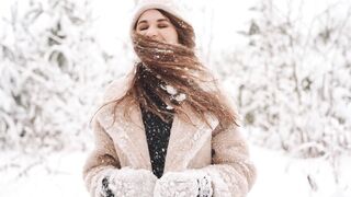 Funnyfuzzy - a woman removing snow on her hair | Trending HD Video