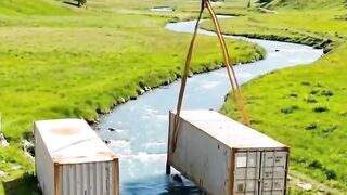 I built my house over the river from 3 old shipping containers