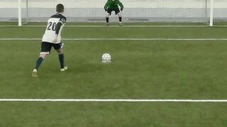 Action figure - back view of football player taking penalty kick | Trending HD Video