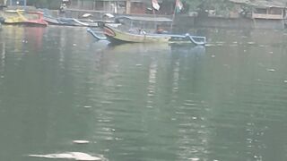 Riding a boat on the lake