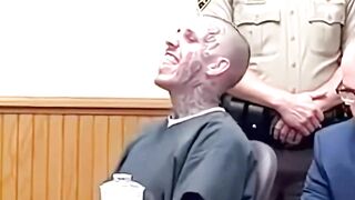 Tattooed Defendant Laughs at Life Without Parole Sentence #Shocking #US #Courtroom #CCTVfootage