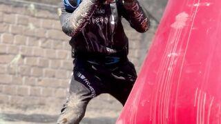 Action figure - a player shooting at a paintball tournament | Trending HD Video