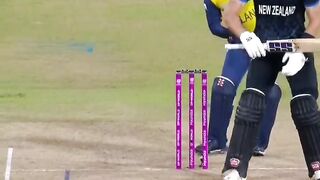 Maheesh Theekshana great catch New Zealand 1st wicket gone
