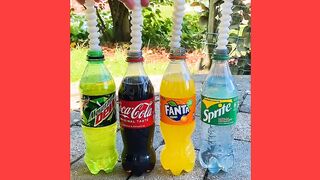 Coca Cola, Fanta,Sprite und Mentos | Experiment #Shorts
