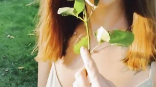 Woman Within - woman walking in dress with rose | Trending HD Video