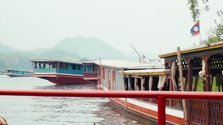 Travel Backpack - scenic mekong river cruise in luang prabang | Trending HD Video