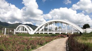 Travelon - a train crossing the white bridge in lamphun thailand | Trending HD Video