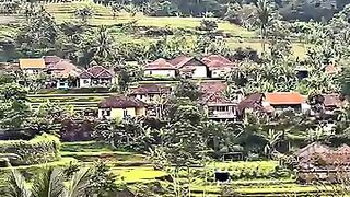 Between the green cliffs there is a beautiful countryside