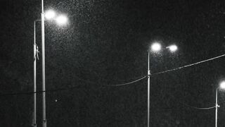 The Shy Snow Woman and the Cursed Ring - snow falling on cars at a parking lot at night | Trend
