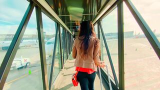 Woman Within - woman walking in a jet bridge | Trending HD Video