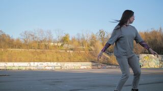 Wonder Woman - woman skateboarding outdoors urban setting | Trending HD Video