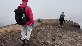 Travelon - adventurous hike on foggy mountain ridge | Trending HD Video