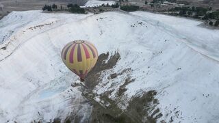 Travel Backpack - aerial view of hot air balloon over pamukkale | Trending HD Video