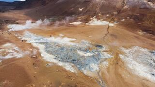 travelite - aerial view of hverir geothermal area iceland | Trending HD Video