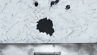 Trapped Under Ice… Will He Escape in Time