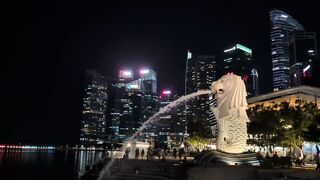Travelon - breathtaking nighttime view of singapore skyline | Trending HD Video