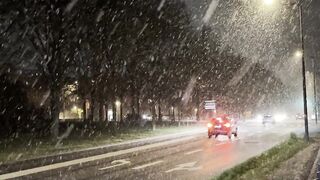 Winterhalter - snowy winter night on a quiet city road | Trending HD Video