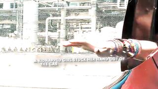 A girl is kidnapped by robbers and locked in the trunk of a car