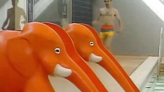 Mr. Bean Proves Swimming is Hard Work