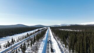 Winter solstice - drone video of a road in a beautiful winter landscape | Trending HD Video