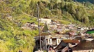 Suasana desa Adipuro di kaki gunung sumbing  Magelang Jawa Tengah yang terlihat sangat indah dan begitu asri