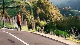 A country road filled with such beautiful scenery and still so cold air