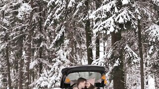 Winter solstice - a couple having a car date while snowing | Trending HD Video