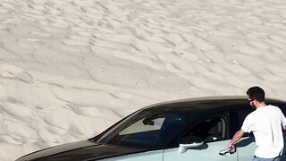 Travelon - luxury car driving on road in desert environment | Trending HD Video