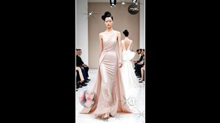 Blush Elegance in Motion  One-Shoulder Couture Runway Look ✨