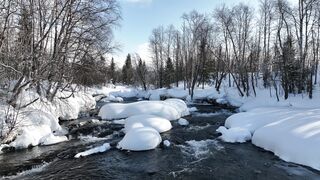 Wonder Woman - a river flowing in a winter landscape | Trending HD Video