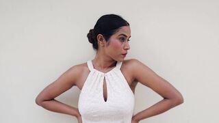 Wonder Woman - stylish model posing in elegant white dress | Trending HD Video