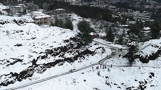 Snow falls in Azad Kashmir rawalakot