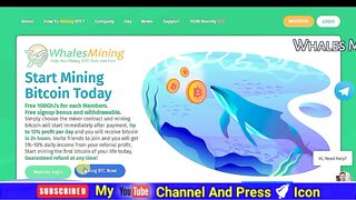 Whales Mining Free Bonus 100 GHs Bitcoin Mining Every Secend No Need Money with farazaziz