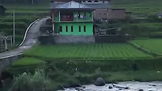 Masih asri dan terlihat seperti lukisan???? _ #sawah #gunung #sungai