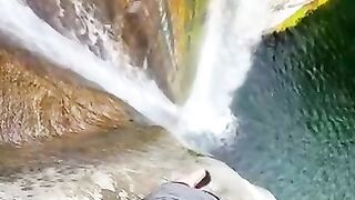 waterfall ????  #cliff #waterfall #jump #funny #video