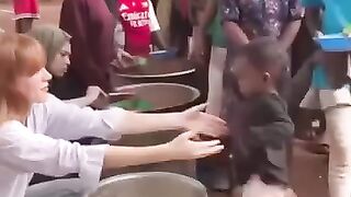 This lady gave a free food to all