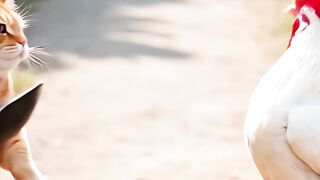 The chicken punished the orange cat and its friends kids cartoon.????????#shorts #aistory #cat