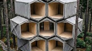 From Metal Boxes to a Futuristic Forest Home