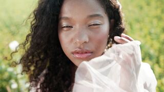 The Shy Snow Woman and the Cursed Ring - close up video of a woman smelling a flower | Trending