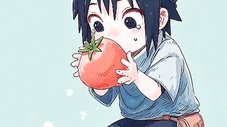 a-chibi-sasuke-is-about-to-enjoy-a-juicy-red-tomat 4