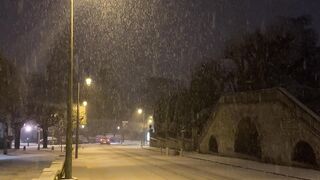 Winter Coat - snowy night scene with falling snowflakes | Trending HD Video